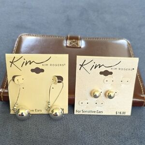 Kim Rogers Silver Earrings Set 2 Pair